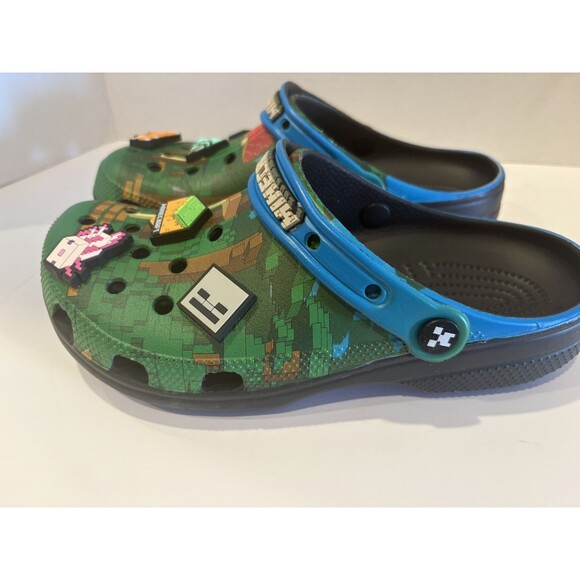 Crocs Minecraft Classic Clog Men\'s Slippers Green 2 M7 W9 main image 5